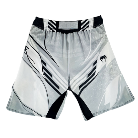 Silver & Black MMA Fight Shorts – Ultra-Light & Durable